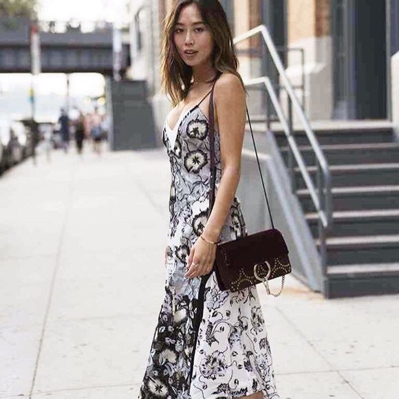 Authentic Self Portrait Nivienne Blue White Black Floral Lace Dress - Picture 12 of 12